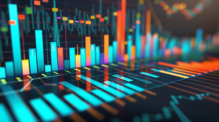Obraz premium Financial Data Entry with Stock Market Graph, Business Concept in Digital Marketing Scenario