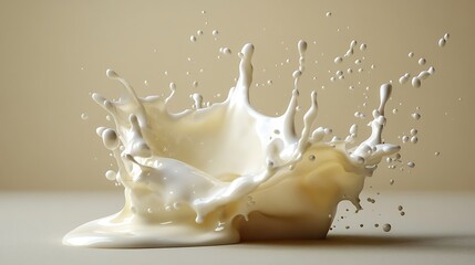 Splash of milk in motion indoor setting food photography abstract