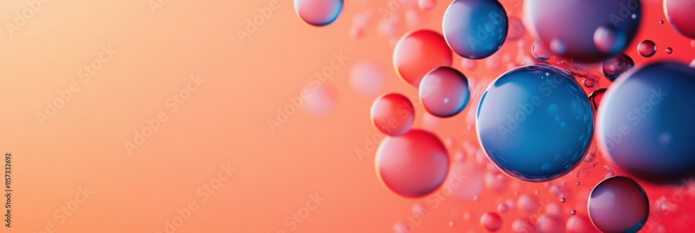 Aufkleber colorful, abstract bubbles float against a vibrant background, creating a visually engaging composit