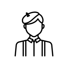 male artist icon, line style icon