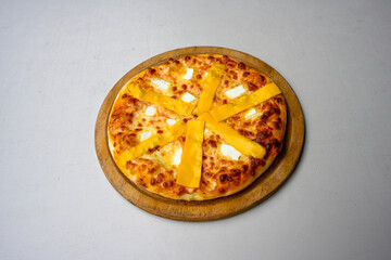 Traditional Turkish cuisine. Pizza, pita, pidesi, sucuk, hummus, kebab. Many dishes on the table. Serving dishes in restaurant. Margherita,  mix, formaggi, veggie karisik pizza. Top view, flat lay