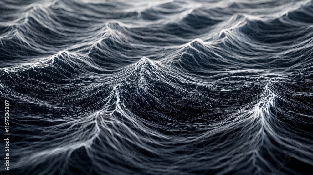 Poster A close-up view of dark ocean waves, showcasing their intricate textures and dynamic motion, creating a captivating and serene marine atmosphere.
