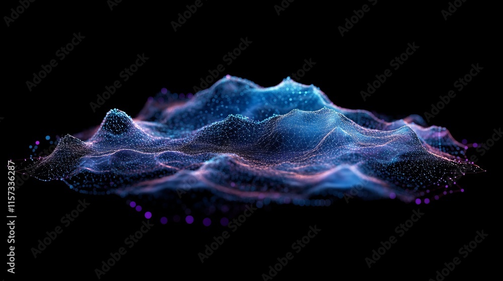 Poster dynamic wave pattern in vibrant colors against a black background showcasing digital artistry and in