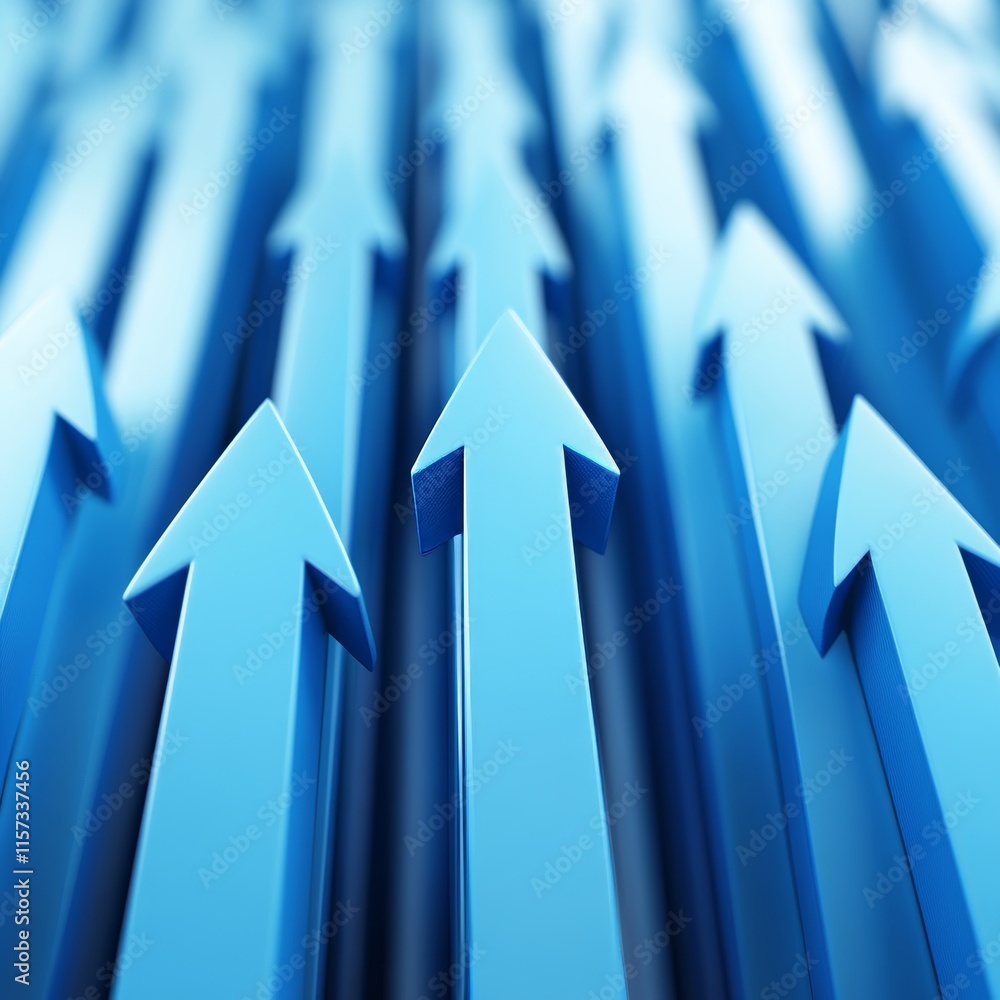 Aufkleber bright blue arrows pointing upward create a dynamic sense of movement and direction