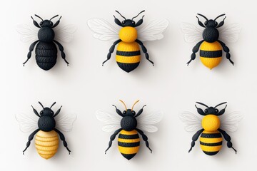 bee doodle illustrations, collection of cute bee drawings, perfect for kids activities, coloring sheets, and more