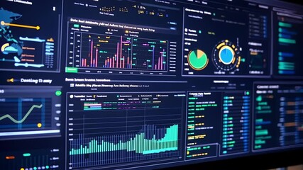 A closeup of a digital screen displaying a realtime cybersecurity dashboard filled with alerts and analytics specifically focused on 5G network vulnerabilities and safeguards.