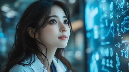 Scientist Analyzing Data on Screen