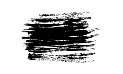 Black brush stroke on white background