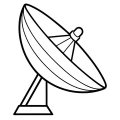 Satellite Dish Black Silhouette Vector