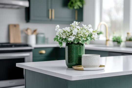 st patricks day diy decor, celebrate st patricks day with colorful diy decorations gold glitter, green garlands, and festive banners in a vibrant kitchen