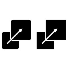 Compact size, change scale, resize picture, full screen icon, simple flat style, illustration, logo sign symbol pictogram template, for ui or ux isolated on white for mobile app, editable