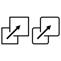 Compact size, change scale, resize picture, full screen icon, simple flat style, illustration, logo sign symbol pictogram template, for ui or ux isolated on white for mobile app, editable