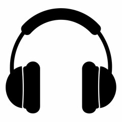 Black Headphones Silhouette Vector Art