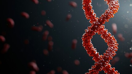 Fototapeta premium Detailed Visualization of Polymerase Assembling a New Strand of DNA with Precision and Precision Cutting in a Scientific Context