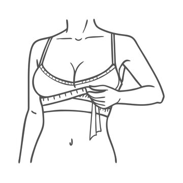 woman measuring bust line with tape clip art preview