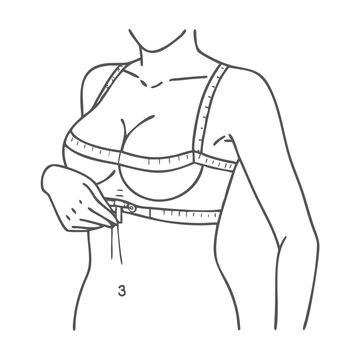 woman measuring bust with tape clip art preview