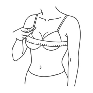 woman measuring bust size with tape clip art preview