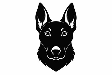 dog head black silhouette white background. Dog domestic animal head Dog head silhouette vector illustration
