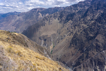 Majestic view of Colca Canyon in Peru showcasing breathtaking Andean landscapes and natural scenic beauty