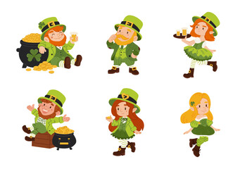 Fototapeta premium Cheerful Leprechauns Celebrating St. Patrick's Day