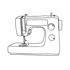 Line art of a sewing machine 