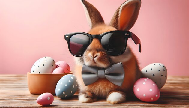 Easter Bunny in Sunglasses - An Easter-themed image featuring a bunny wearing fun shades