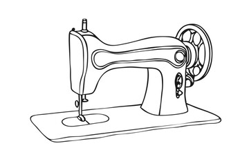 Line art of a sewing machine 