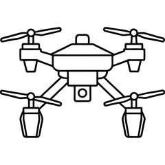 High-Quality Drone Line Drawing | Vector illustration