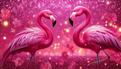 two flamingos in the water