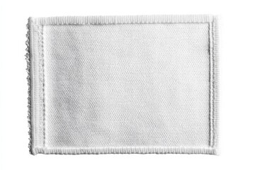 A blank laundry care label for clothing on a white background.
