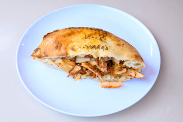 Meat Chicken Doner, between bread (Turkish Name : ekmek arasi et doner, tavuk doner, Gobit ekmek...