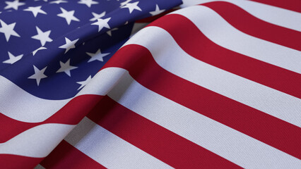 3D Wrinkled Flag Of USA