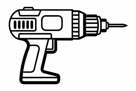 black and white drill tool clip art preview
