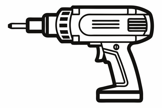 black and white drill tool clip art preview