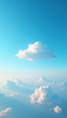A lone cloud drifts across the pale blue expanse, weather, sky