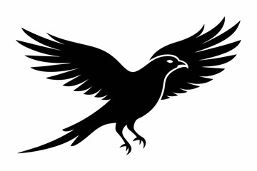 flying eagle black silhouette white background. Eagle Logo concept vector silhouette