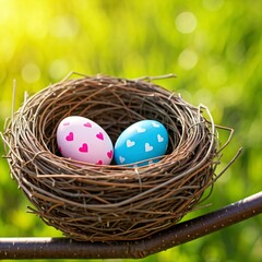 Obraz premium easter eggs in a nest