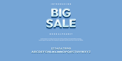 Big Sale minimal 3d alphabet fonts. Typography colorful creative font. vector illustration