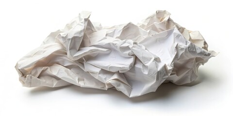 Crumpled receipt paper on a white background, disarray, faded, finance, wrinkled, shopping, expenses, expenses, receipt