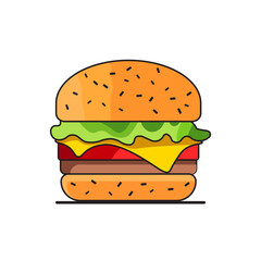 Burger clean color silhouette vector