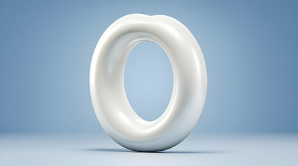 3D White Abstract Number Zero