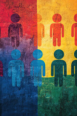 Illustration of rainbow-colored gender symbols, emphasizing the spectrum of identities