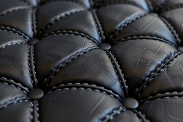 Fototapeta premium Luxurious black leather upholstery texture