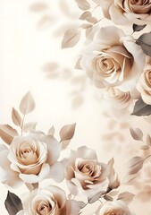 A soft, elegant arrangement of beige roses on a gentle background.