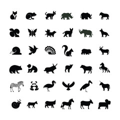 Animals logos collection. Animal logo set. Icon design