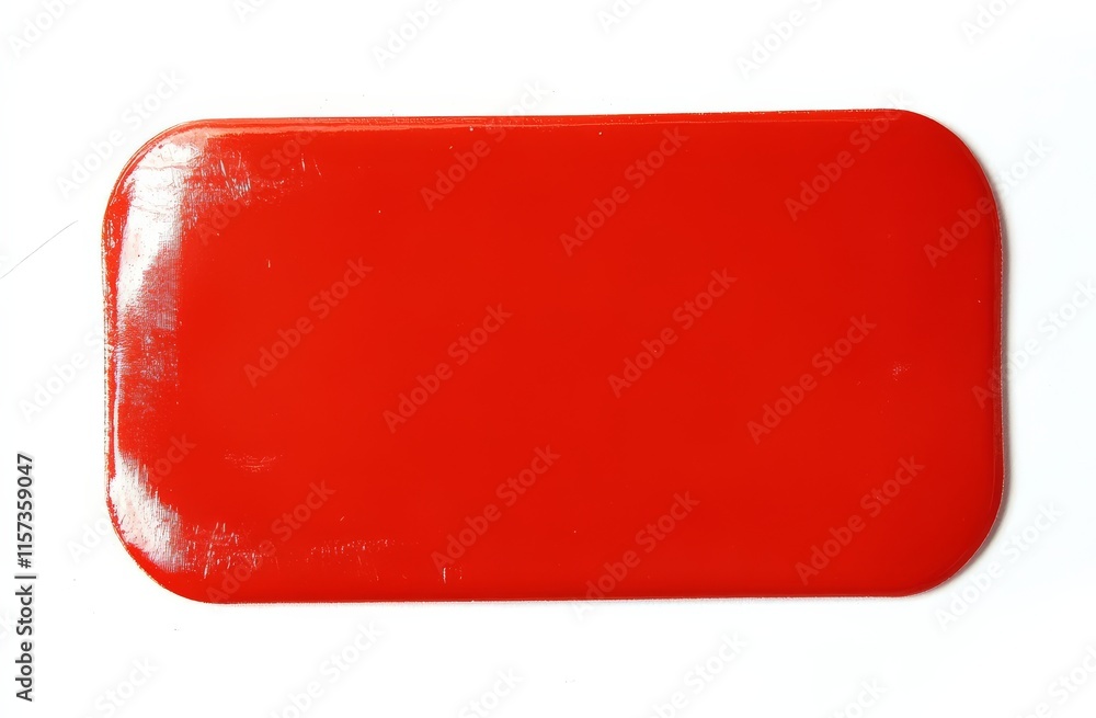 Poster simple red sticker with a clipping path for easy use.