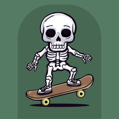 Skeleton Riding a Skateboard