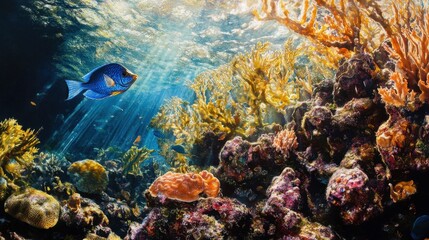 Obraz premium Under water corals and fishes 
