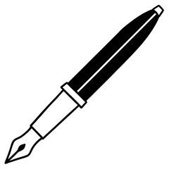 Fountain Pen Line Art Vector Design
