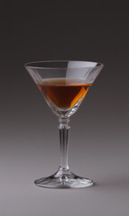 Amber Liquid in Crystal Cocktail Glass